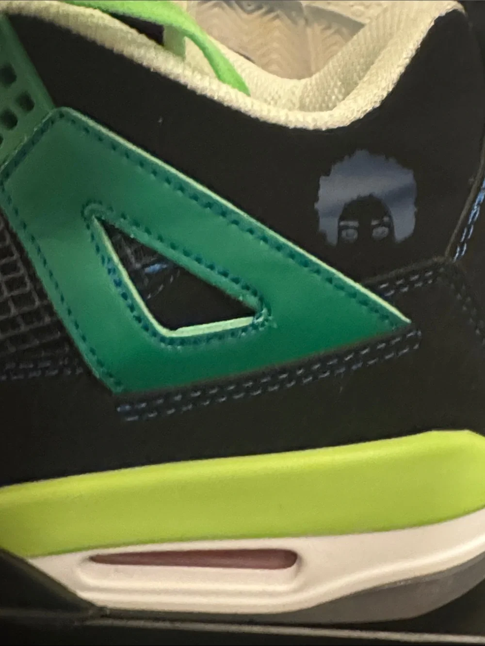Men's Black and Green Athletic Sneakers with Neon Accents